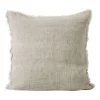 Vintage Linen Fringe Cushion Natural