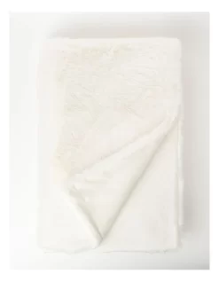 Heritage Amelie Fur Throw In Creme