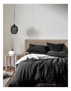 French Stripe Bedlinen Collection In Black