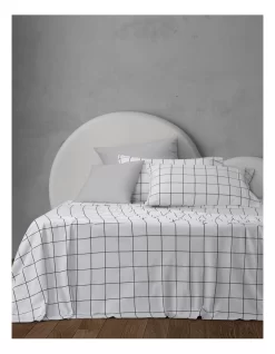 Window Pane Jersery Sheet Set In White