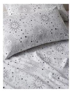 Constellations Cotton Sheet Set White