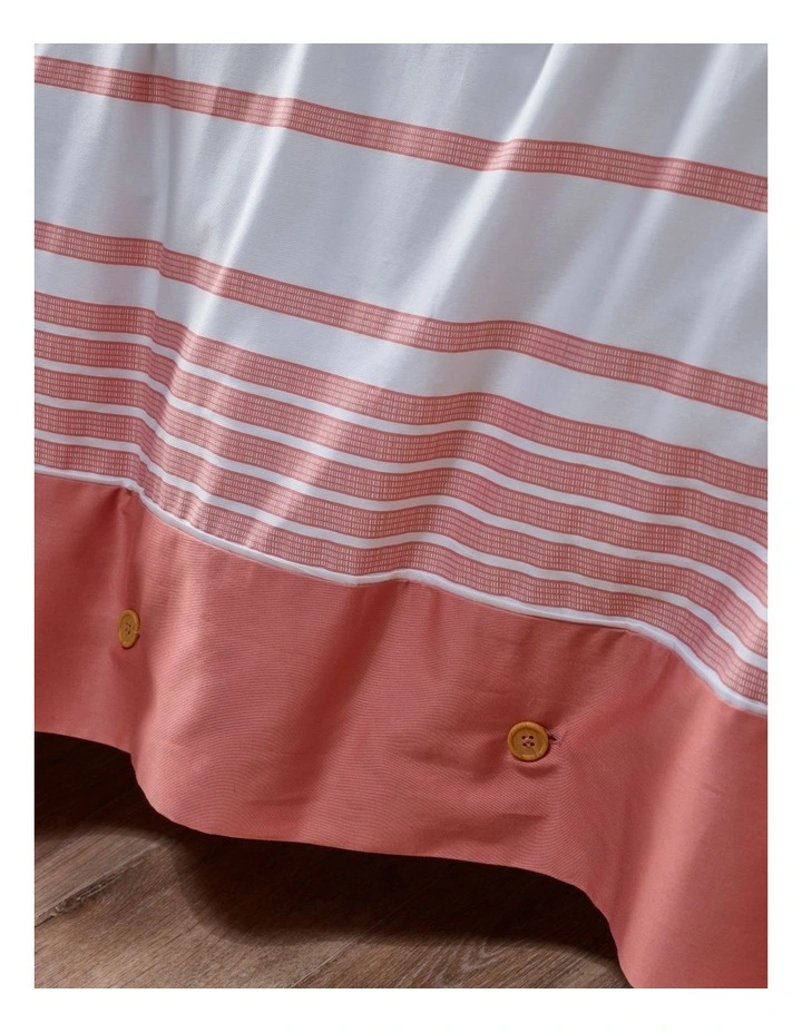 Porter Stripe Cotton Quilt Cover Set In Pink/White - Image 2