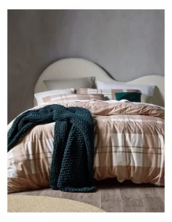 Otis Corduroy Check Quilt Cover Set Raffia