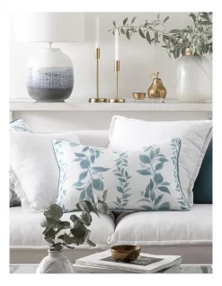 Amari Linen Cushion Blue/Off White