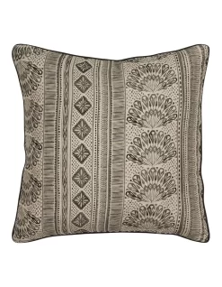 Aish Linen Cushion 55cm Charcoal/Natural
