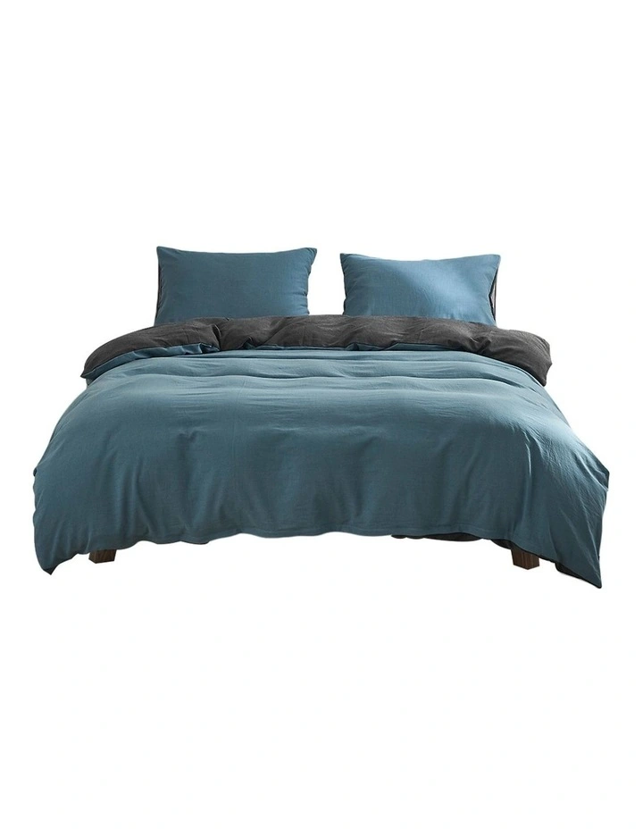 Cotton Duvet Double Quilt Cover Set In Blue