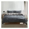 Cotton Duvet Double Quilt Cover Set In Dark Grey