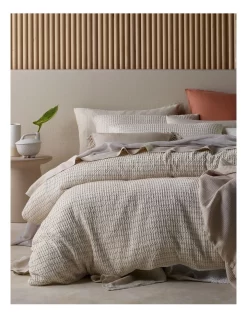 Waffle Quilt Cover In Cream