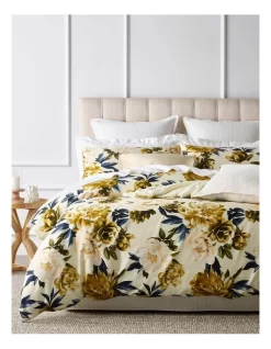 Heritage Constance Textured Quilt Cover In Yellow