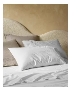 250TC Stonewashed Cotton Sheet Set In White
