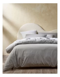 Stonewashed 250TC Cotton Quilt Cover Set In Grey