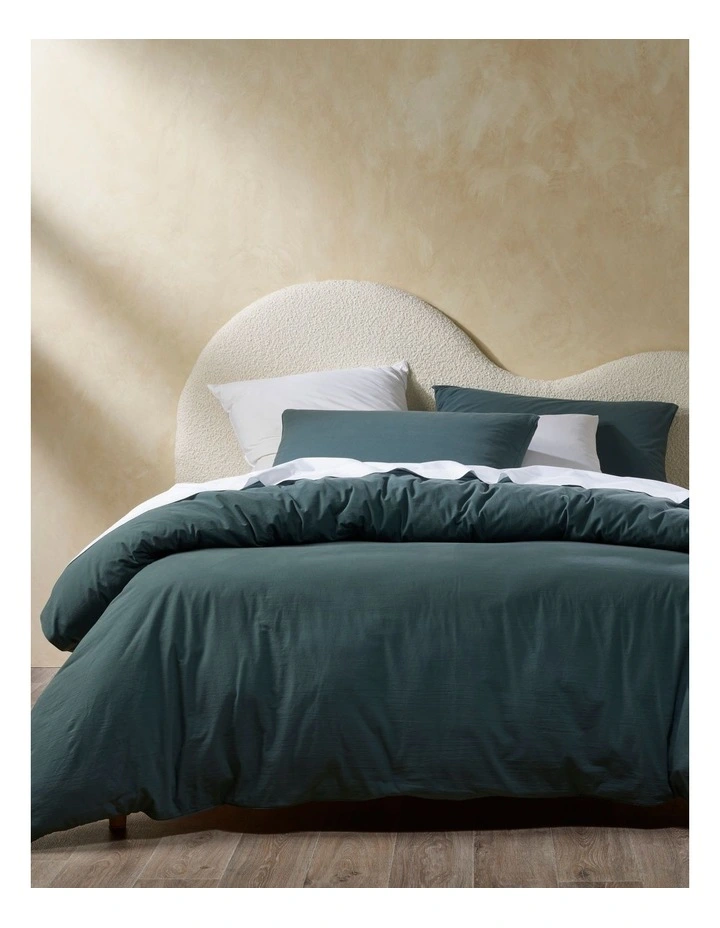 Stonewashed 250TC Cotton Quilt Cover Set In Green