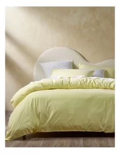 Stonewashed 250TC Cotton Quilt Cover Set In Yellow