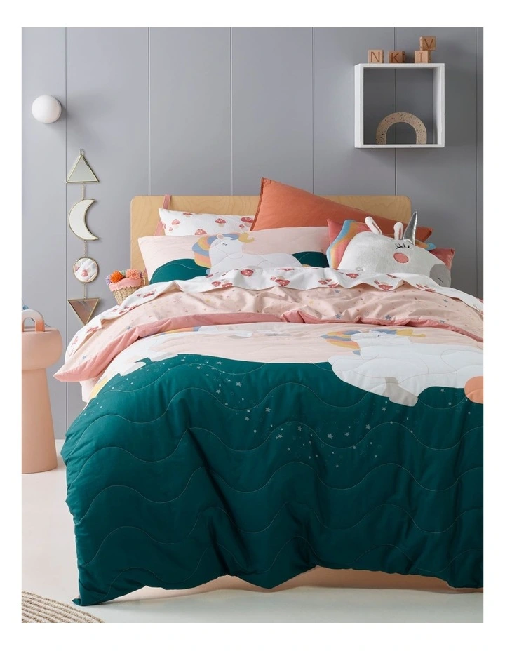 Mystique Unicorn Quilt Cover Set In Pink
