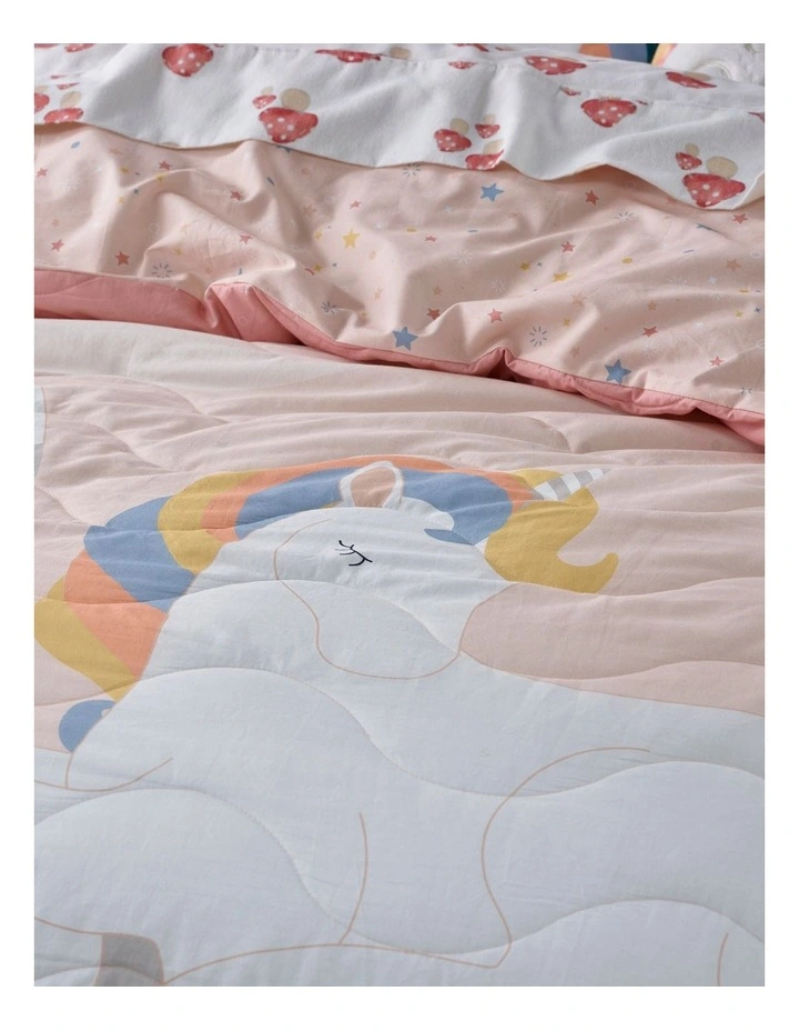 Mystique Unicorn Quilt Cover Set In Pink - Image 2