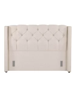 Luxor Tufted & Wing Headboard 120 Flaxen