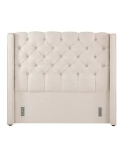 Luxor Tufted & Wing Headboard 150 Flaxen