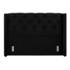 Luxor Tufted & Wing Headboard 120 Black Velvet