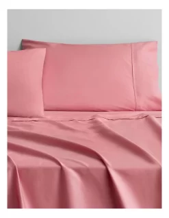 Organic Cotton 400Tc Sateen Sheet Set In Pink Ginger