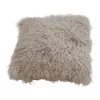 Naturally Sheepskins Long Wool Mongolian Sheepskin Cushion Cover Grey