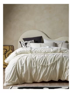 Karter Tufted Quilt Cover Set In Cream