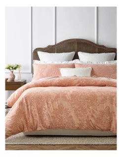 Heritage Pepita Quilt Cover Set In Blush