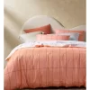 Yubi Vertical Mosaic Quilt Cover Set In Peach
