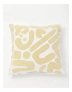 Vue Russell Abstract Flocked Cushion 50X50 Cm In Yellow