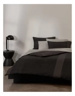Calvin Klein Oversized Paintstroke Quilt Cover Set In Charcoal