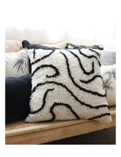 Mona Tufted Cushion 50cm Off White/Black