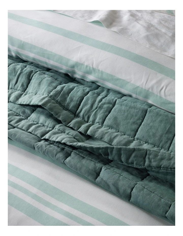Walter Tencel Linen Block Quilt Cover Set In Morning Mist - Image 2