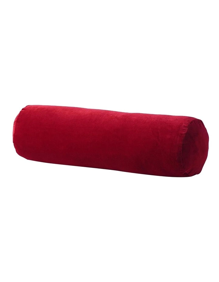 Luxury Velvet Bolster Cushion Auburn