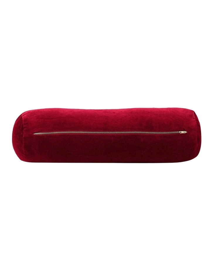 Luxury Velvet Bolster Cushion Auburn - Image 2