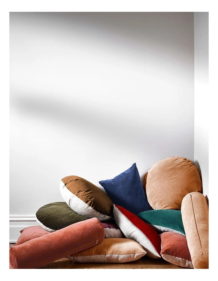 Luxury Velvet Bolster Cushion Auburn - Image 5