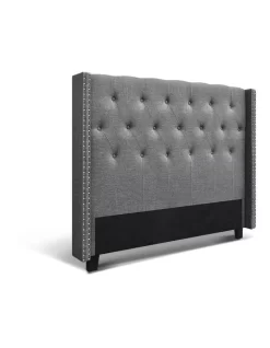 Luca Fabric Headboard Queen In Grey