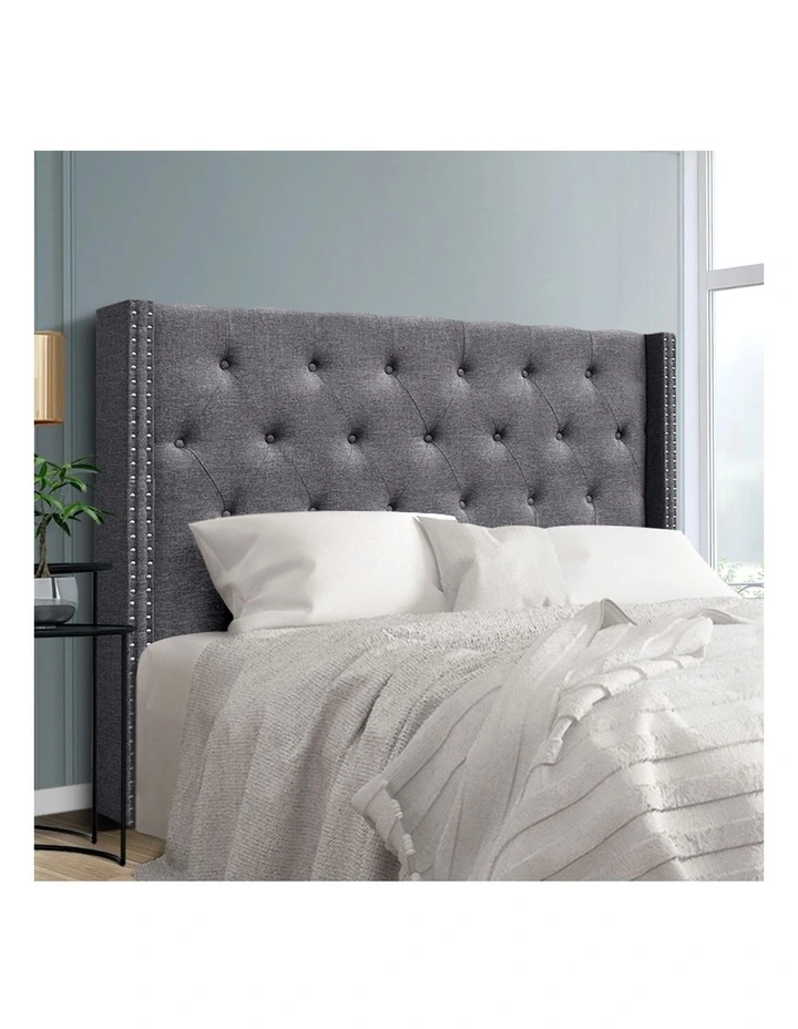 Luca Fabric Headboard Queen In Grey - Image 2