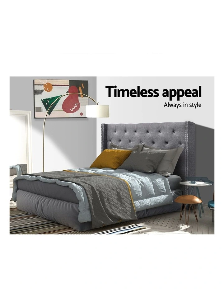 Luca Fabric Headboard Queen In Grey - Image 6