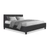Tino Wooden Fabric Bed Base Double In Charcoal