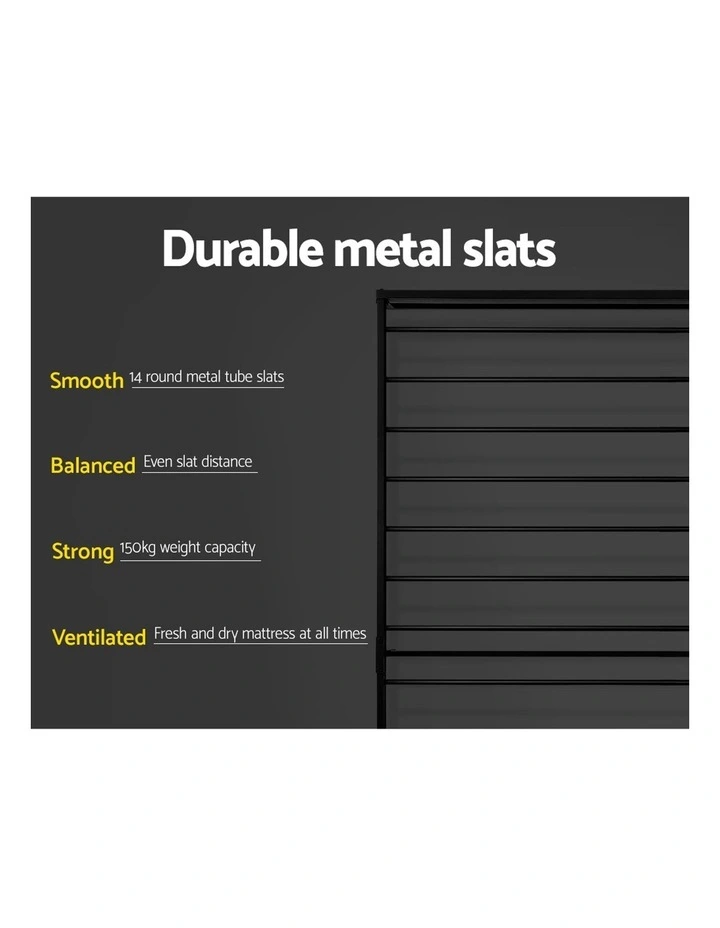 Dane Metal Bed Frame Single Size In Black - Image 7