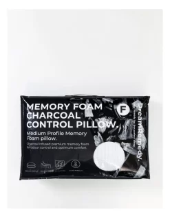 Charcoal Memory Foam Pillow In White