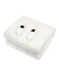 Electric Blanket Heated Fitted King In White