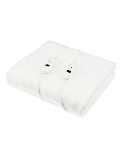 Heated Electric Fitted Blanket Double In White