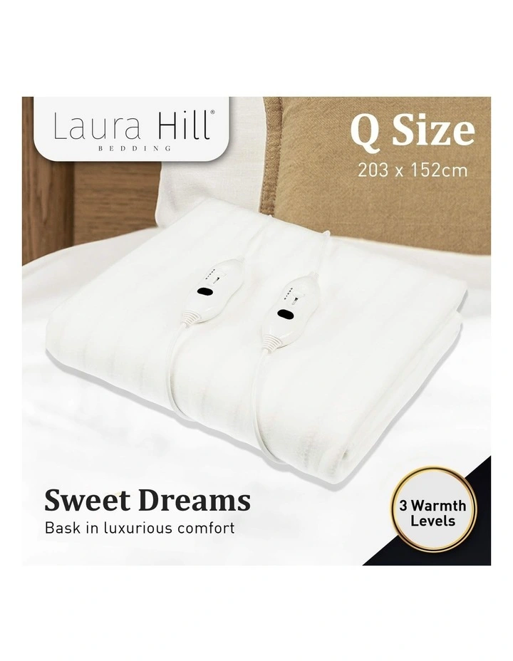 Electric Fitted Blanket Queen In White - Image 2