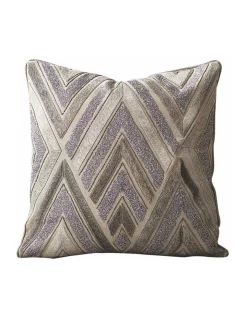 Diamond Hand Embroidered Cushion In Multi