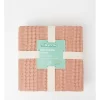 Cotton Waffle Blanket In Blush