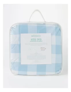 Weighted Blanket 3kg In Gingham Blue
