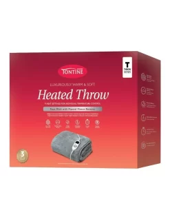 Faux Mink Heated Throw In Grey