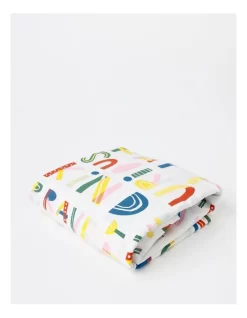 Positive Words Cot Fitted Sheet 2 Pack In Multi