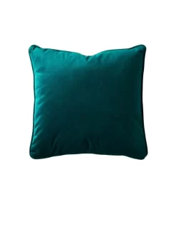 Remi Velvet Cushion In Dark Green
