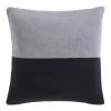 Calvin Klein Colourblock Rib Logo Cushion In Grey/Black